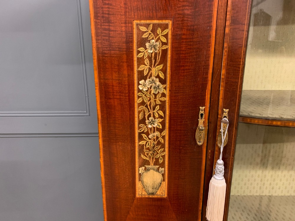 Inlaid Mahogany Arts and Crafts Display Cabinet View II
