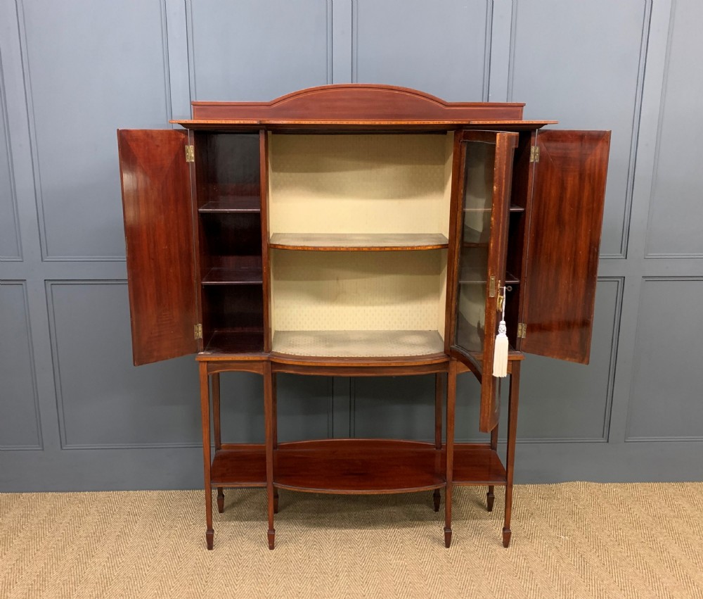 Inlaid Mahogany Arts and Crafts Display Cabinet View III