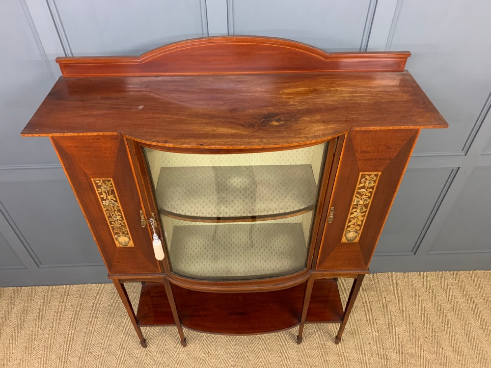 Inlaid Mahogany Arts and Crafts Display Cabinet View IX