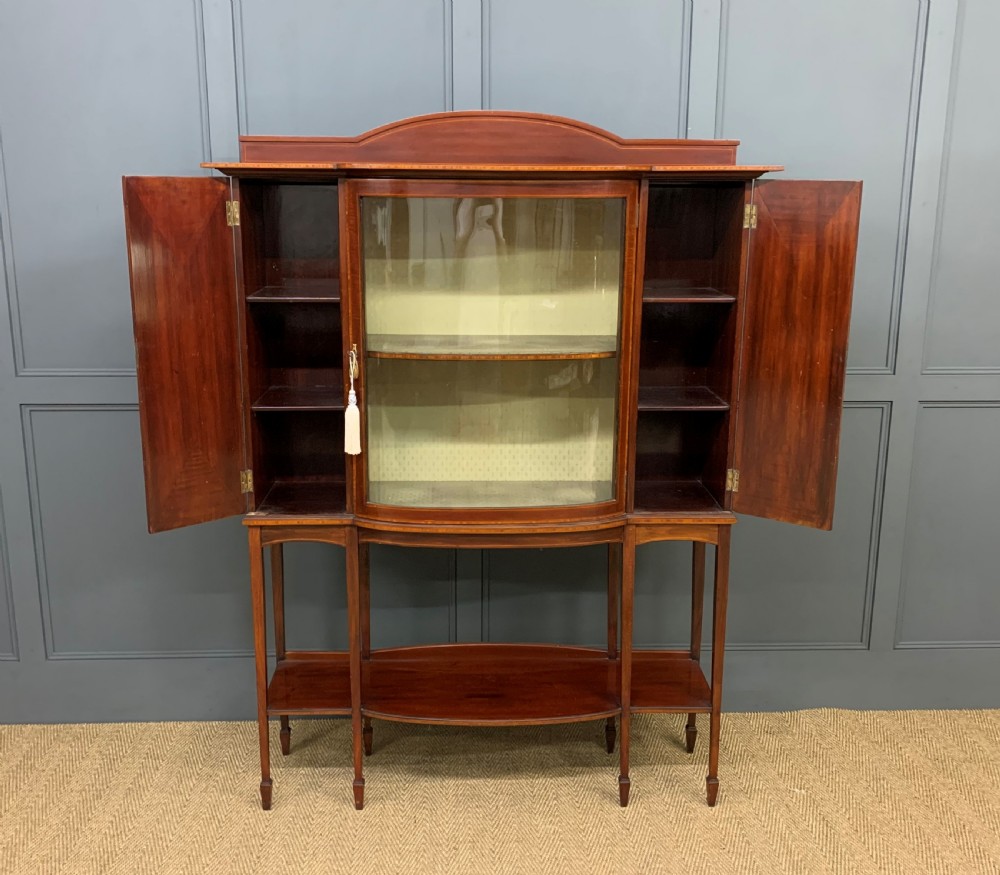 Inlaid Mahogany Arts and Crafts Display Cabinet View X