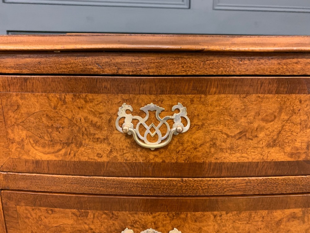 Bow Fronted Burr Walnut Chest by Maple and Co View III