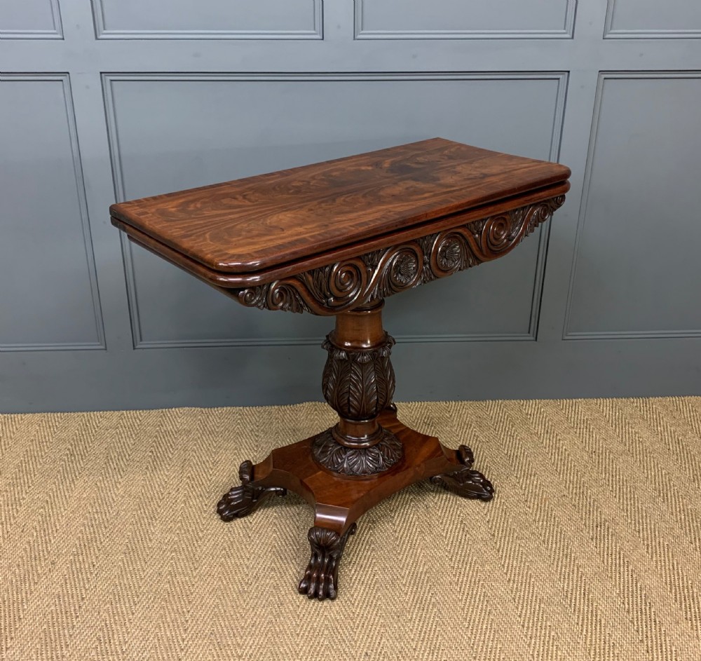 William IV Flame Mahogany Tea Table