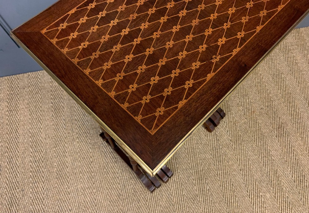 Nest of 4 Marquetry Inlaid Tables View X