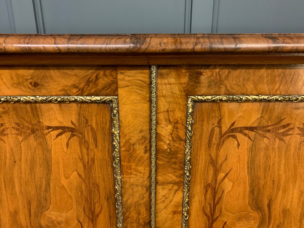 Large Victorian Burr Walnut Breakfront Bookcase View XI