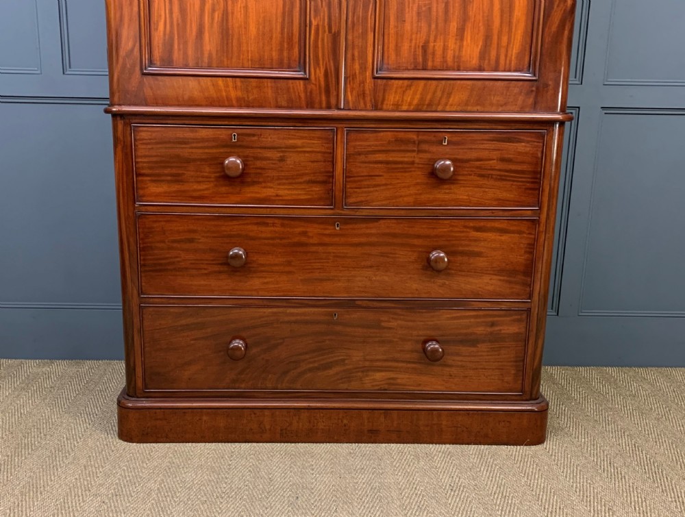 Victorian Figured Mahogany Linen Press View VI