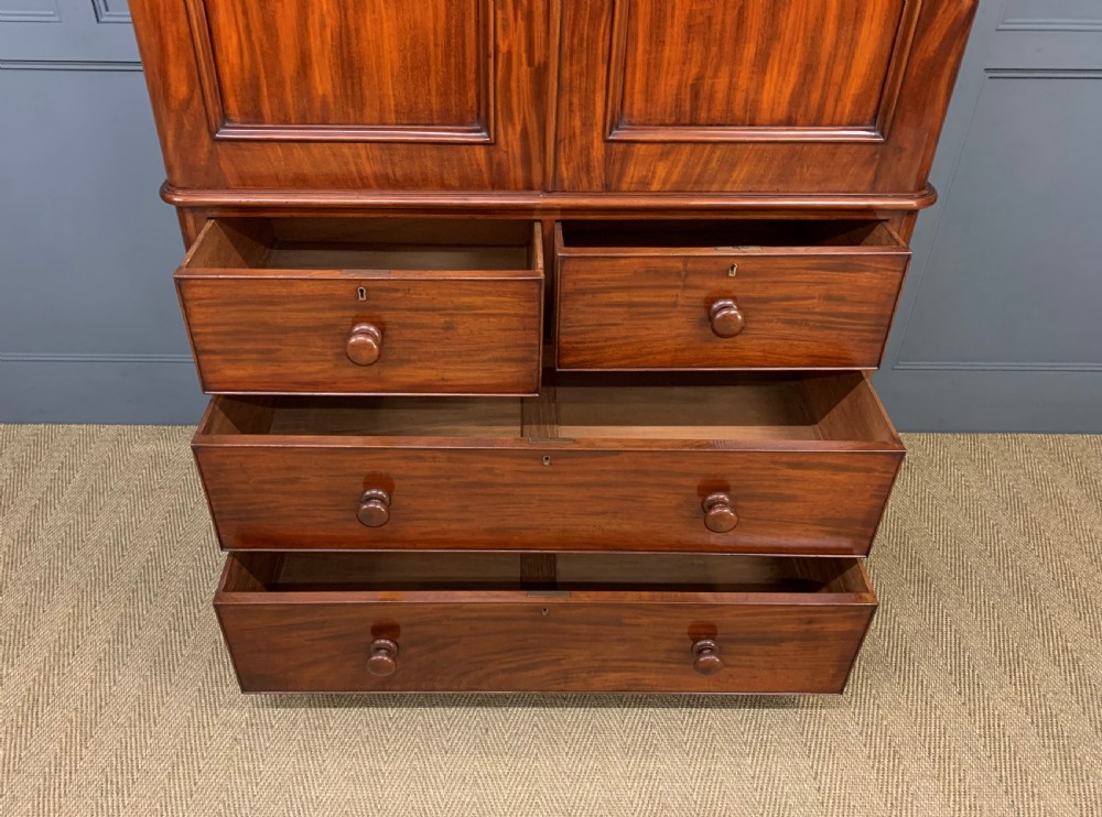 Victorian Figured Mahogany Linen Press View IX