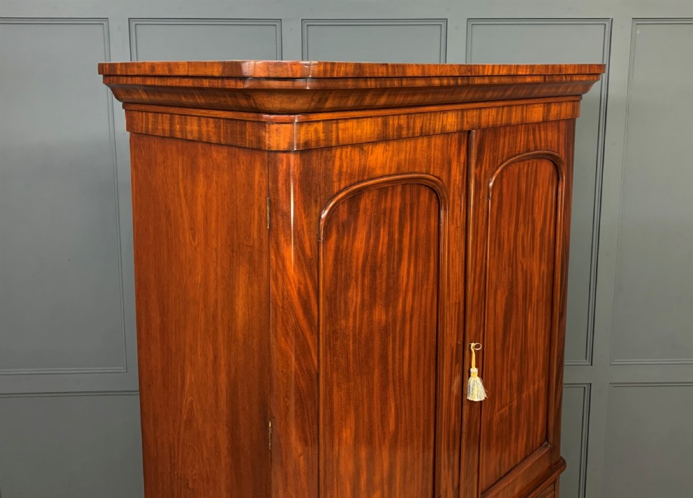 Victorian Figured Mahogany Linen Press View XII