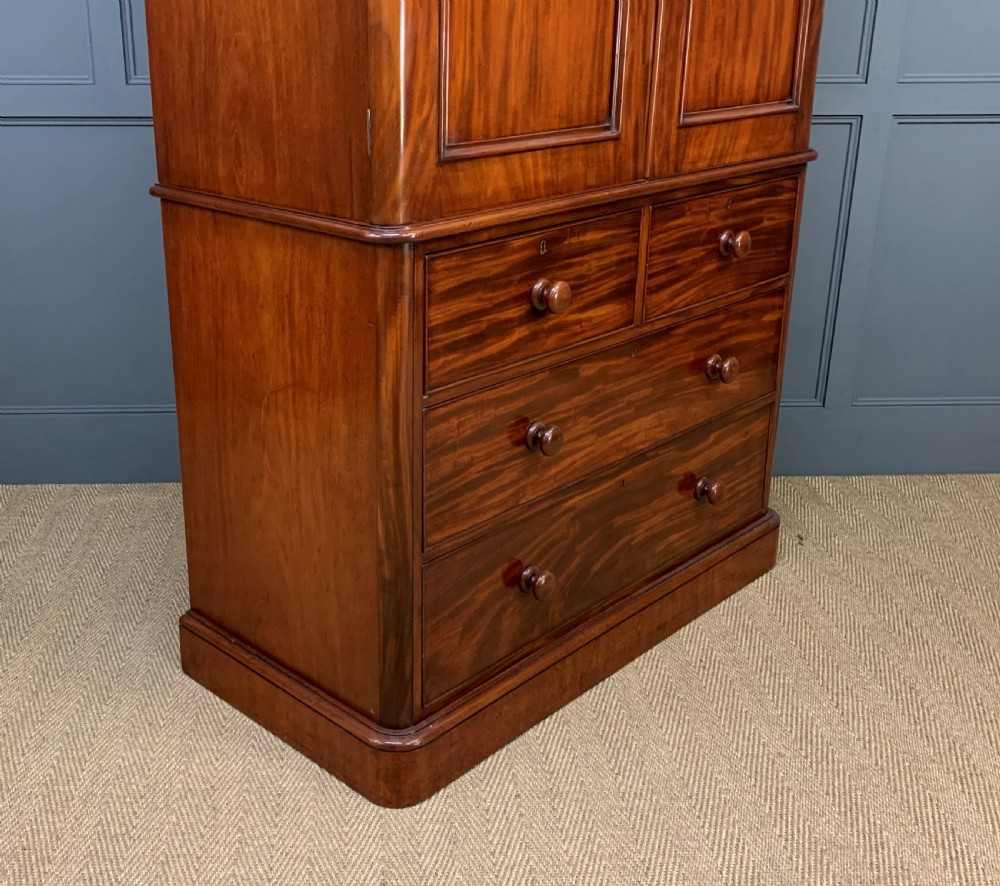 Victorian Figured Mahogany Linen Press View XIII