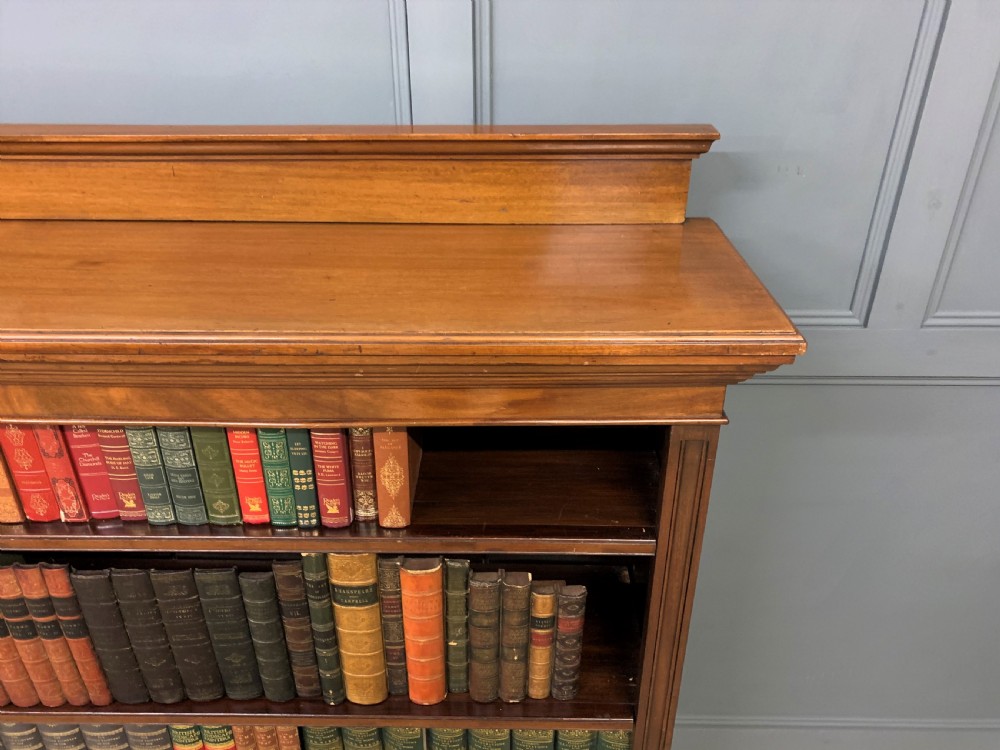 Long Victorian Walnut Open Bookcase View IX