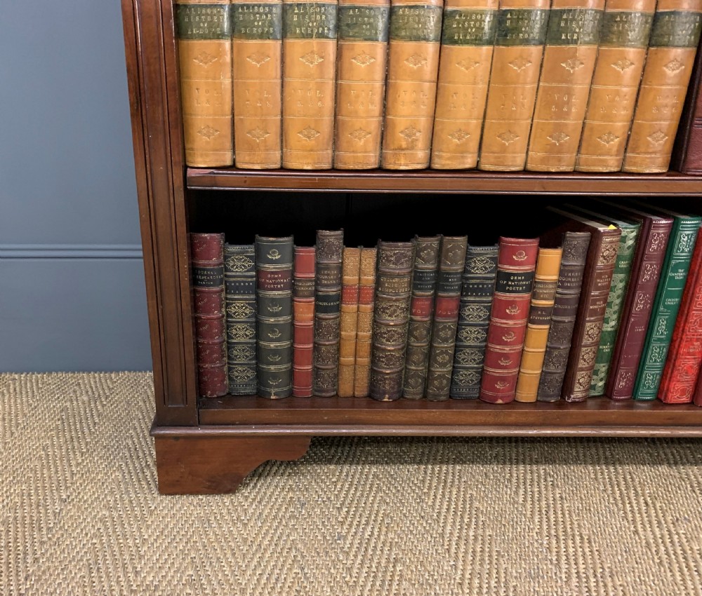 Long Victorian Walnut Open Bookcase View X