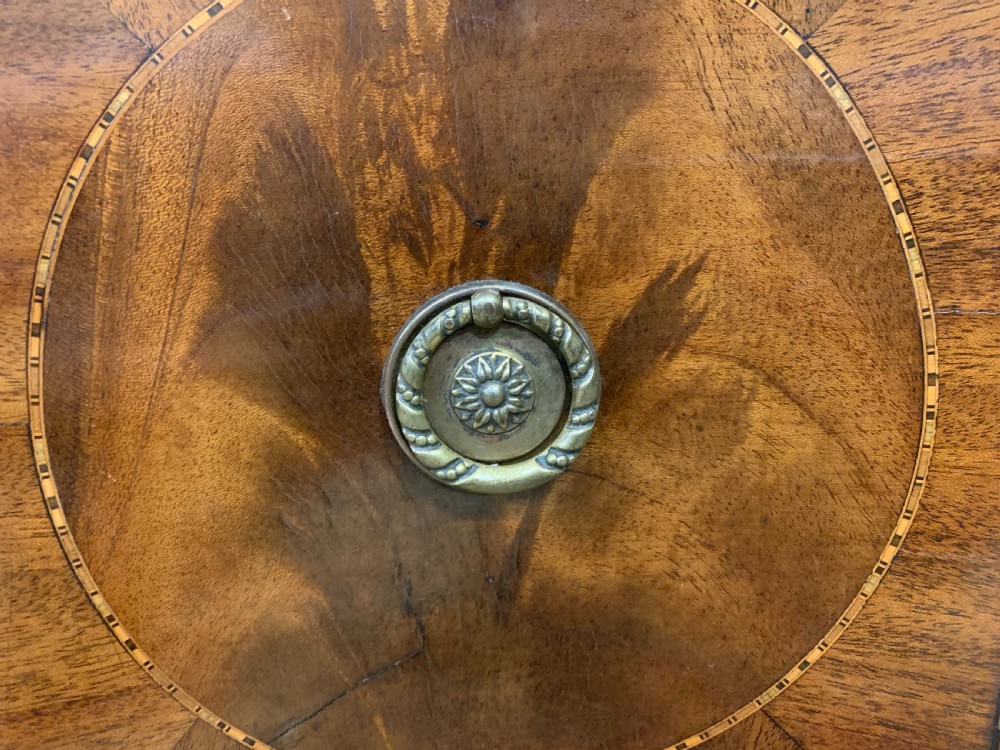 Sheraton Revival Serpentine Inlaid Mahogany Side Table View VIII