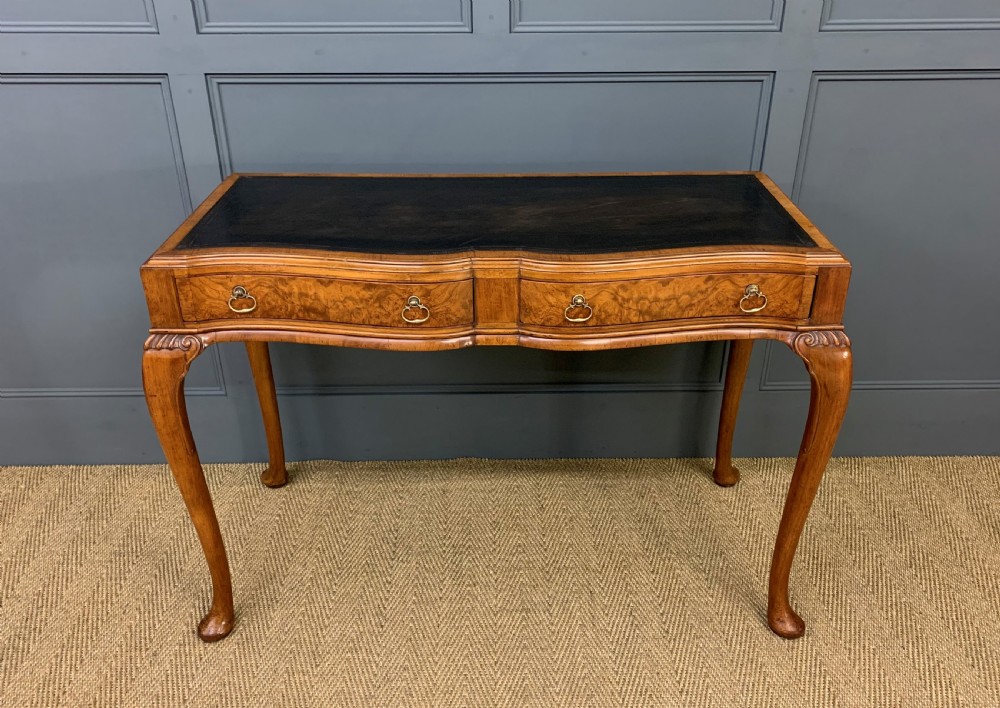Queen Anne Style Burr Walnut Writing Table