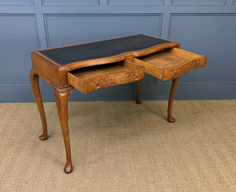 Queen Anne Style Burr Walnut Writing Table View III