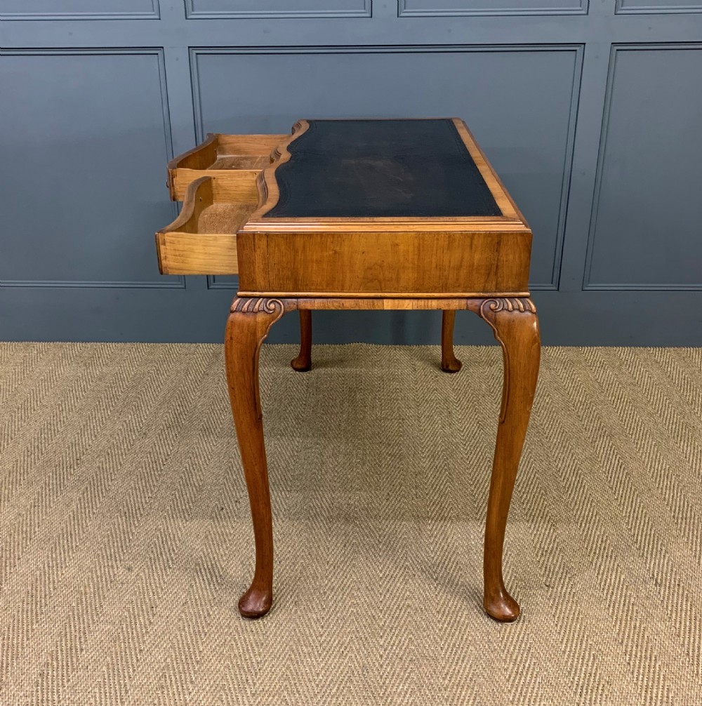 Queen Anne Style Burr Walnut Writing Table View IV