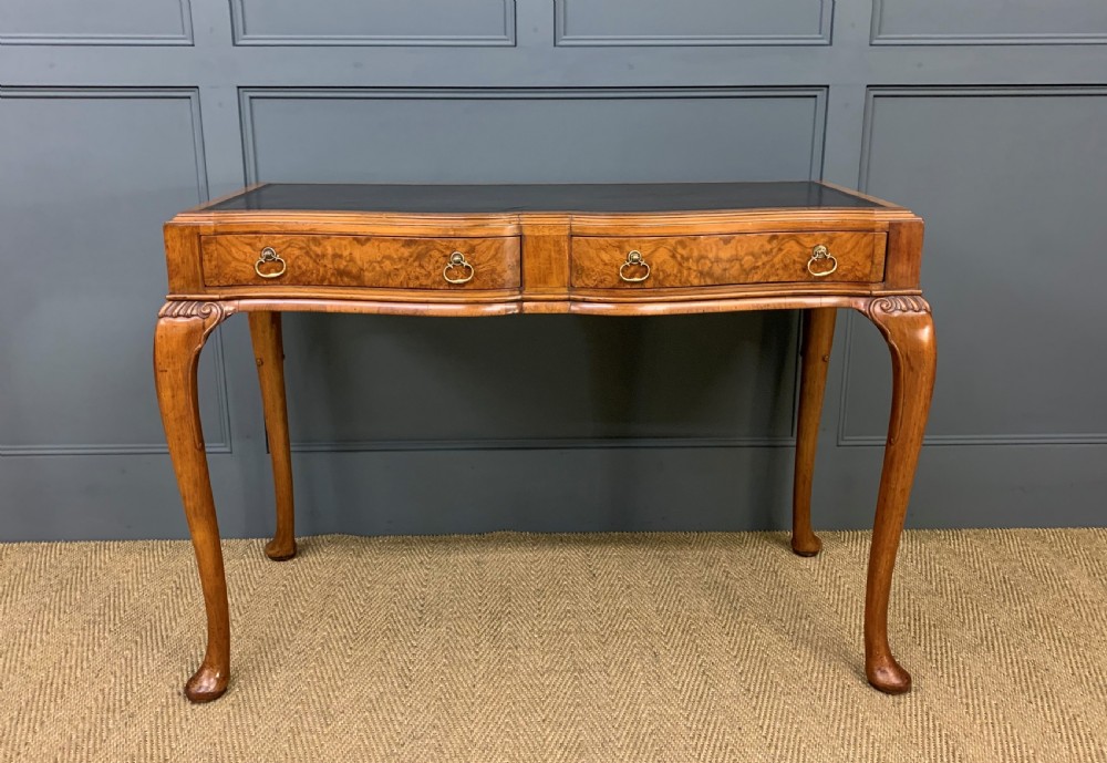 Queen Anne Style Burr Walnut Writing Table View VI