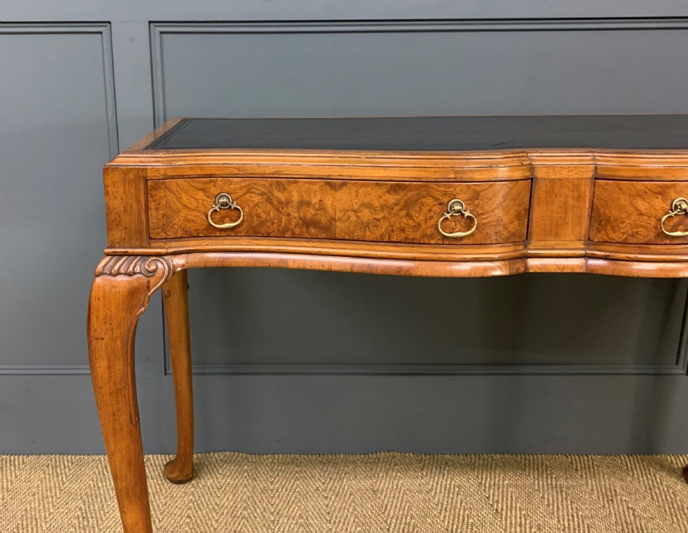 Queen Anne Style Burr Walnut Writing Table View VII
