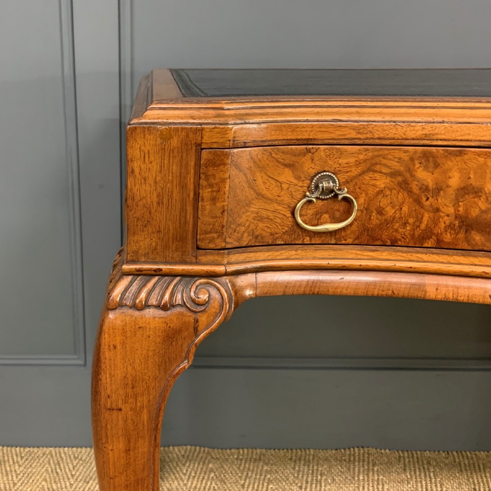 Queen Anne Style Burr Walnut Writing Table View IX