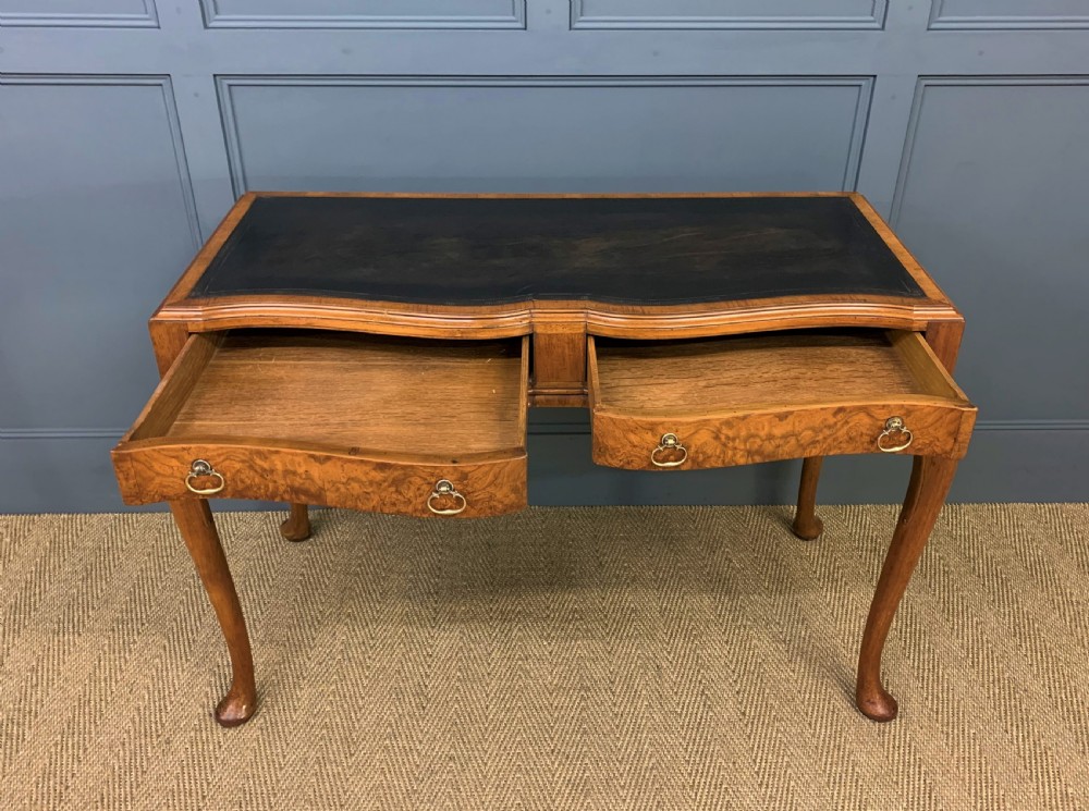 Queen Anne Style Burr Walnut Writing Table View X