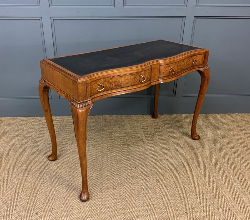 Queen Anne Style Burr Walnut Writing Table View XI