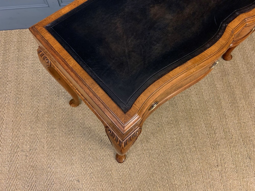 Queen Anne Style Burr Walnut Writing Table View XII