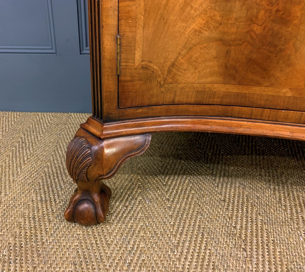 Serpentine Fronted Burr Walnut Side Cabinet View VIII