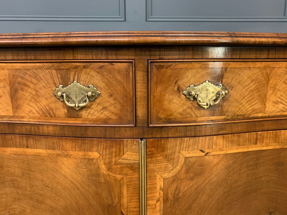 Serpentine Fronted Burr Walnut Side Cabinet View IX