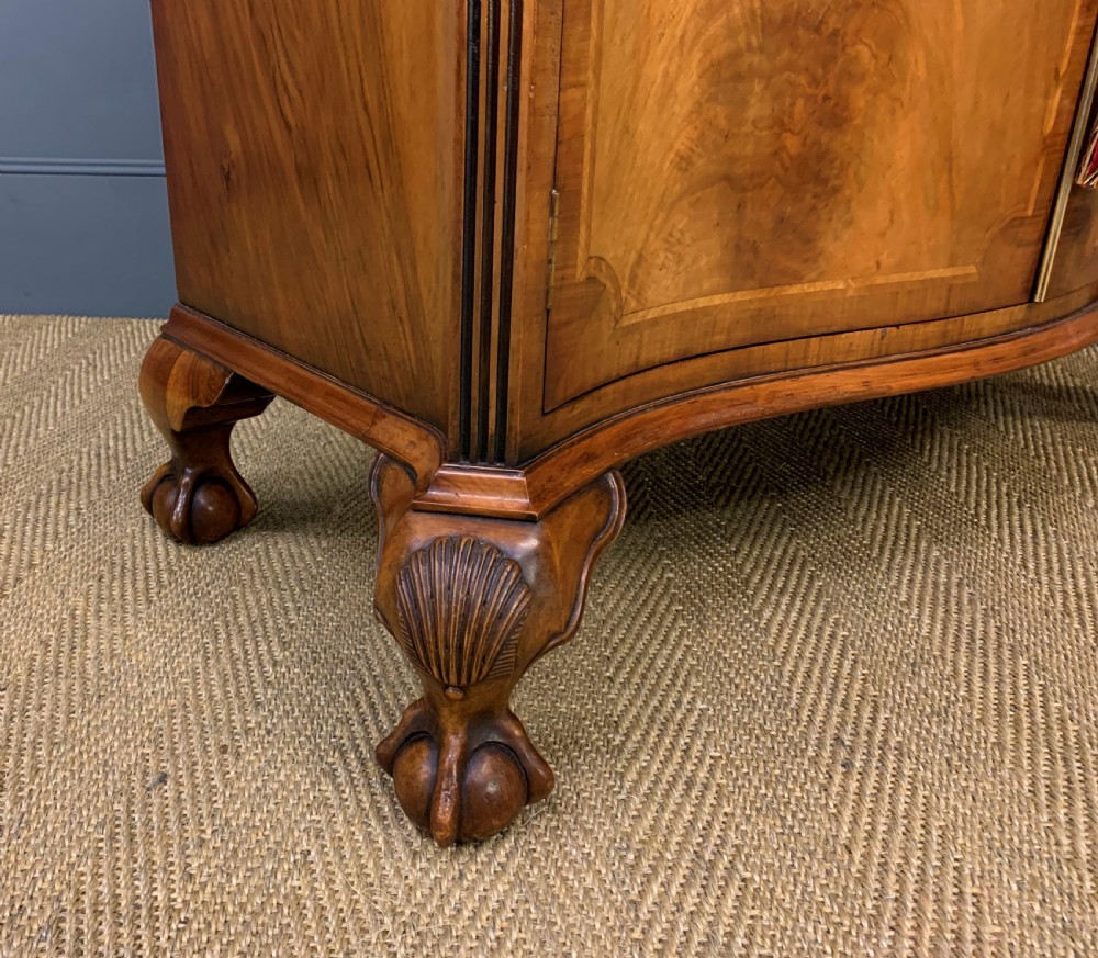 Serpentine Fronted Burr Walnut Side Cabinet View X