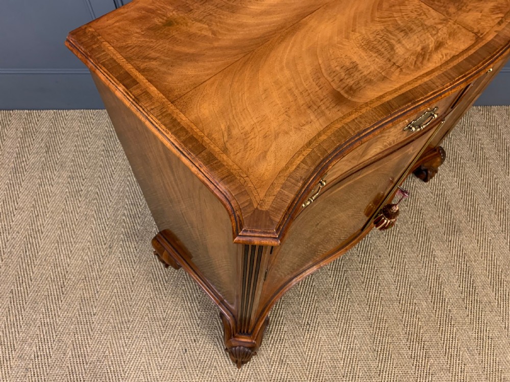 Serpentine Fronted Burr Walnut Side Cabinet View XII