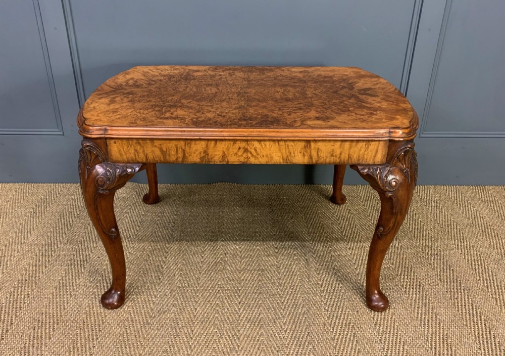 Queen Anne Style Burr Walnut Coffee Table View II
