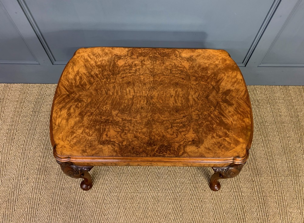 Queen Anne Style Burr Walnut Coffee Table View III
