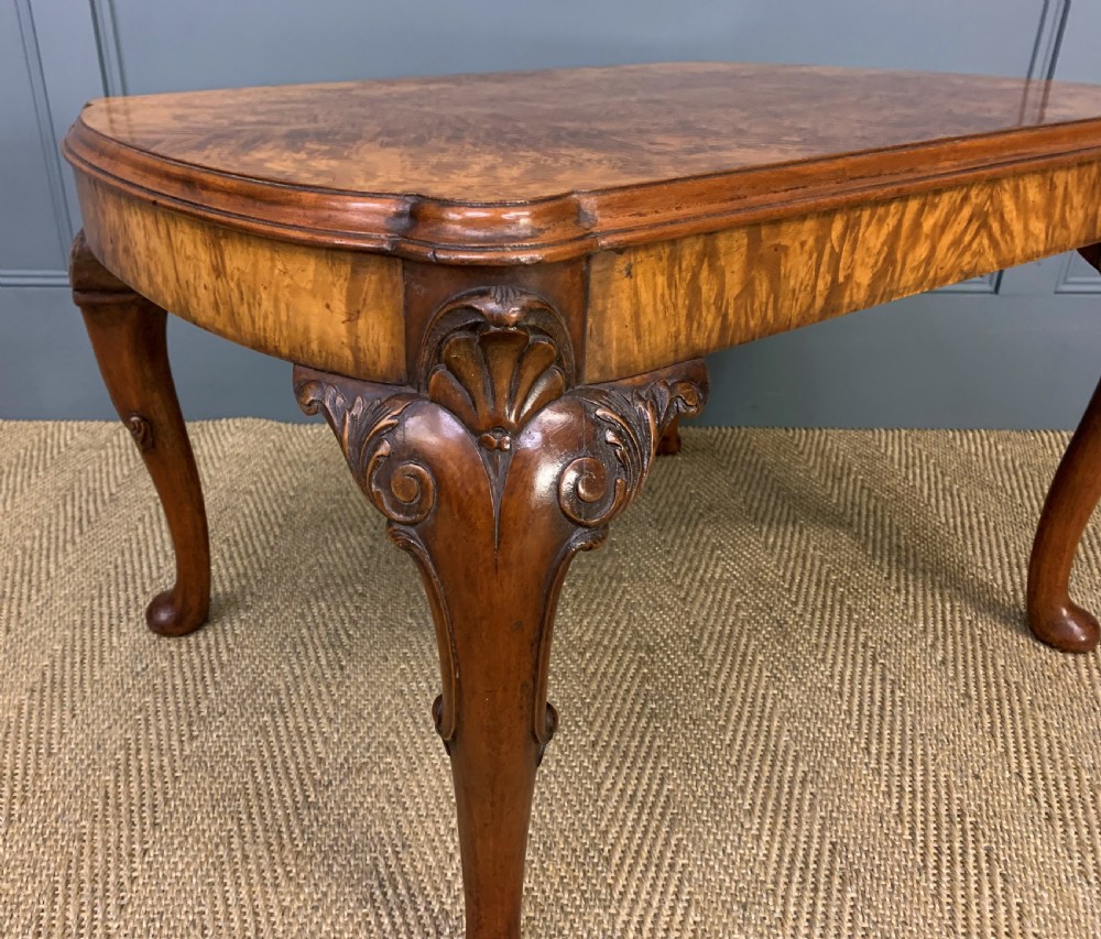 Queen Anne Style Burr Walnut Coffee Table View IV