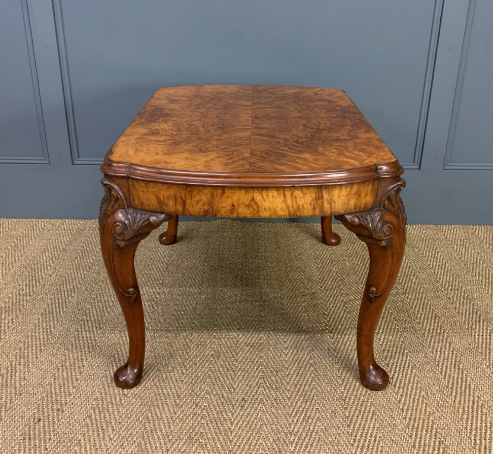 Queen Anne Style Burr Walnut Coffee Table View V