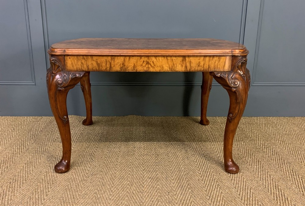 Queen Anne Style Burr Walnut Coffee Table View VI