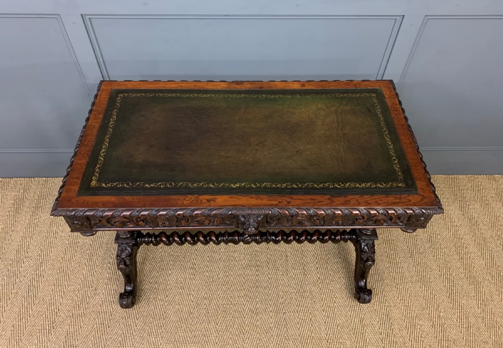 19th Century Carved Oak Table View II