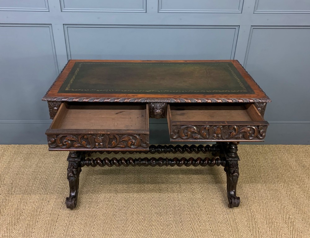 19th Century Carved Oak Table View III