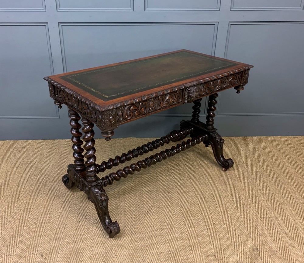 19th Century Carved Oak Table View IV
