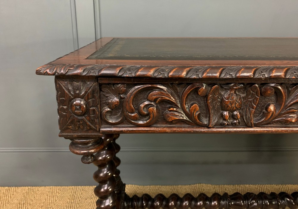 19th Century Carved Oak Table View VII