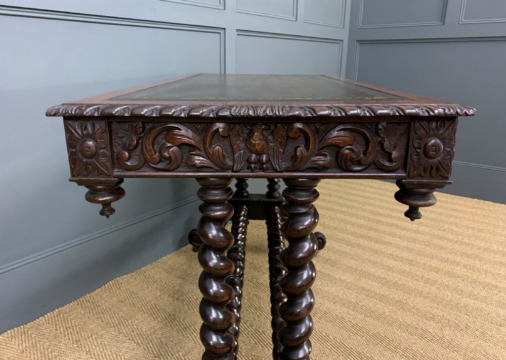 19th Century Carved Oak Table View XIII