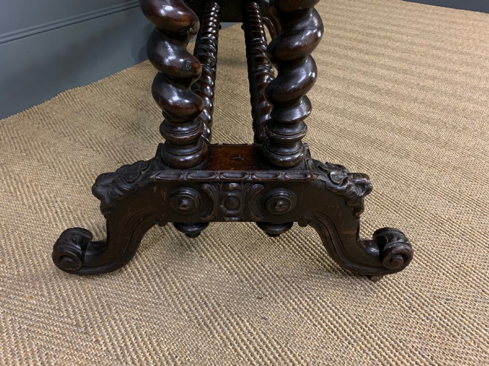 19th Century Carved Oak Table View XIV