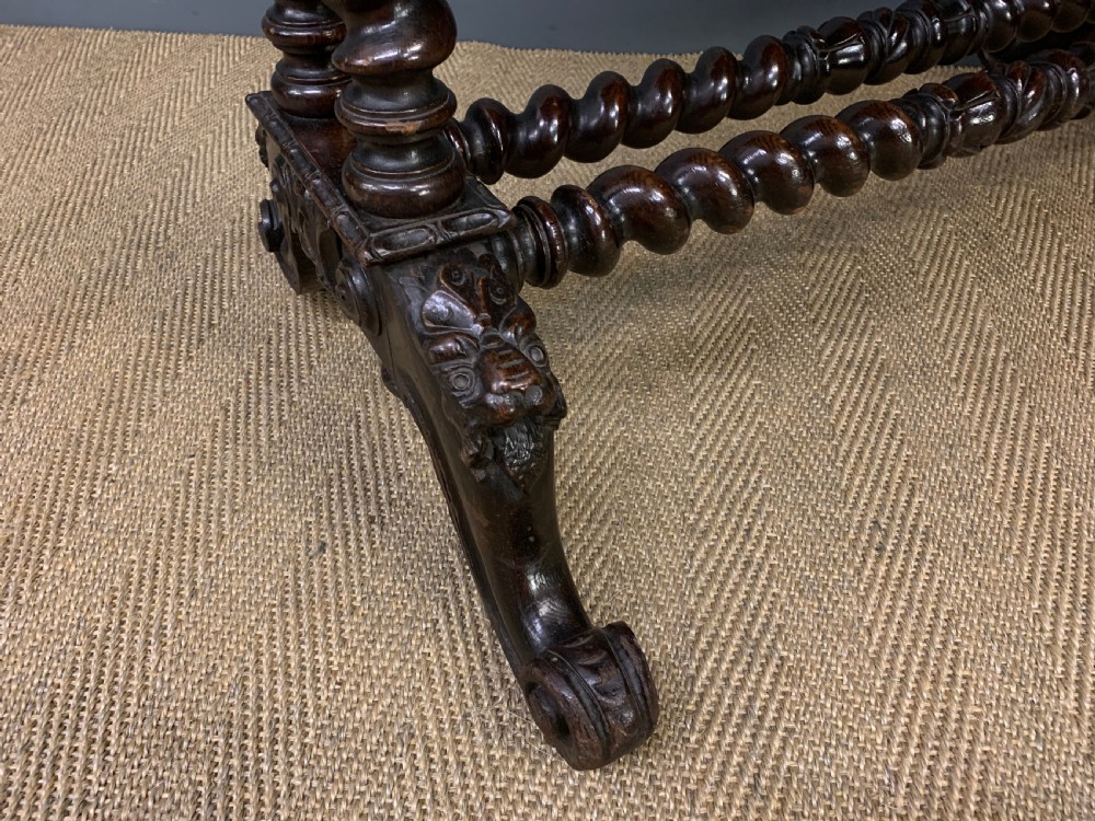 19th Century Carved Oak Table View XV