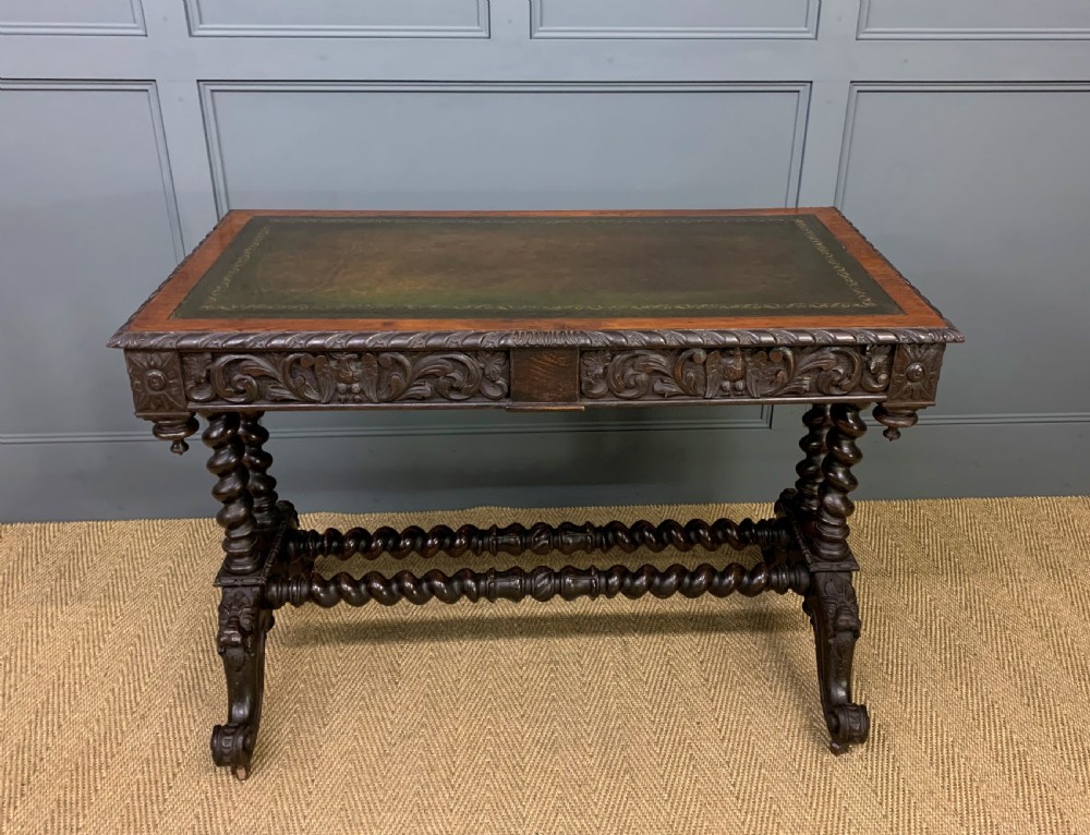 19th Century Carved Oak Table View XVII