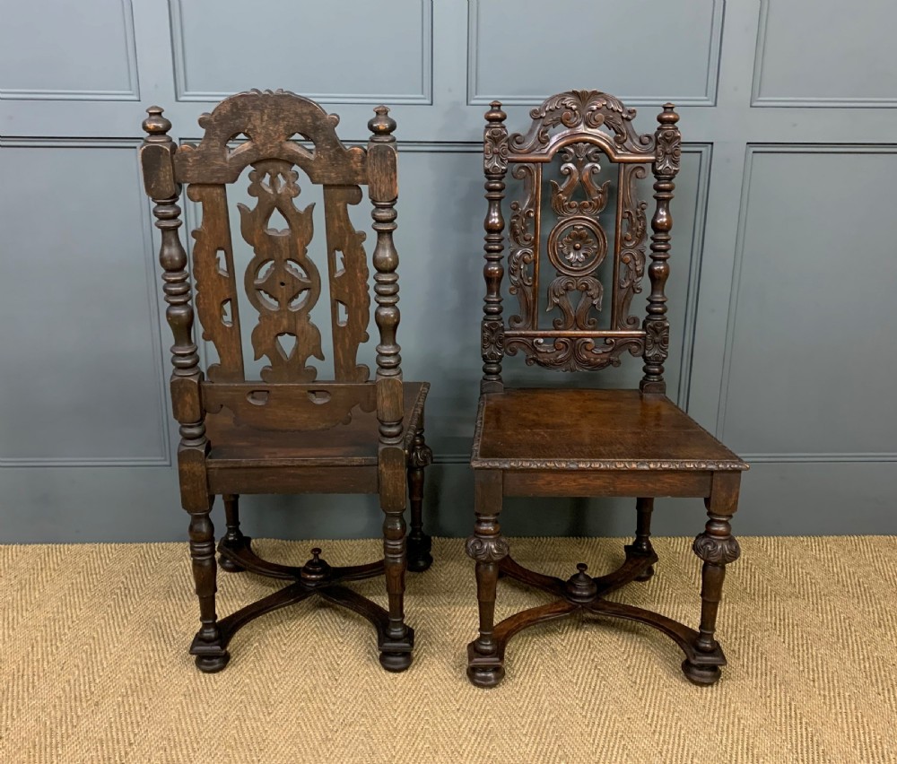Pair of 19th Century Carved Oak Chairs View IV