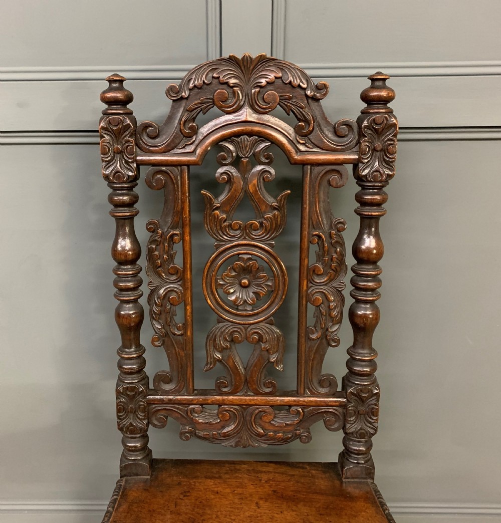 Pair of 19th Century Carved Oak Chairs View V