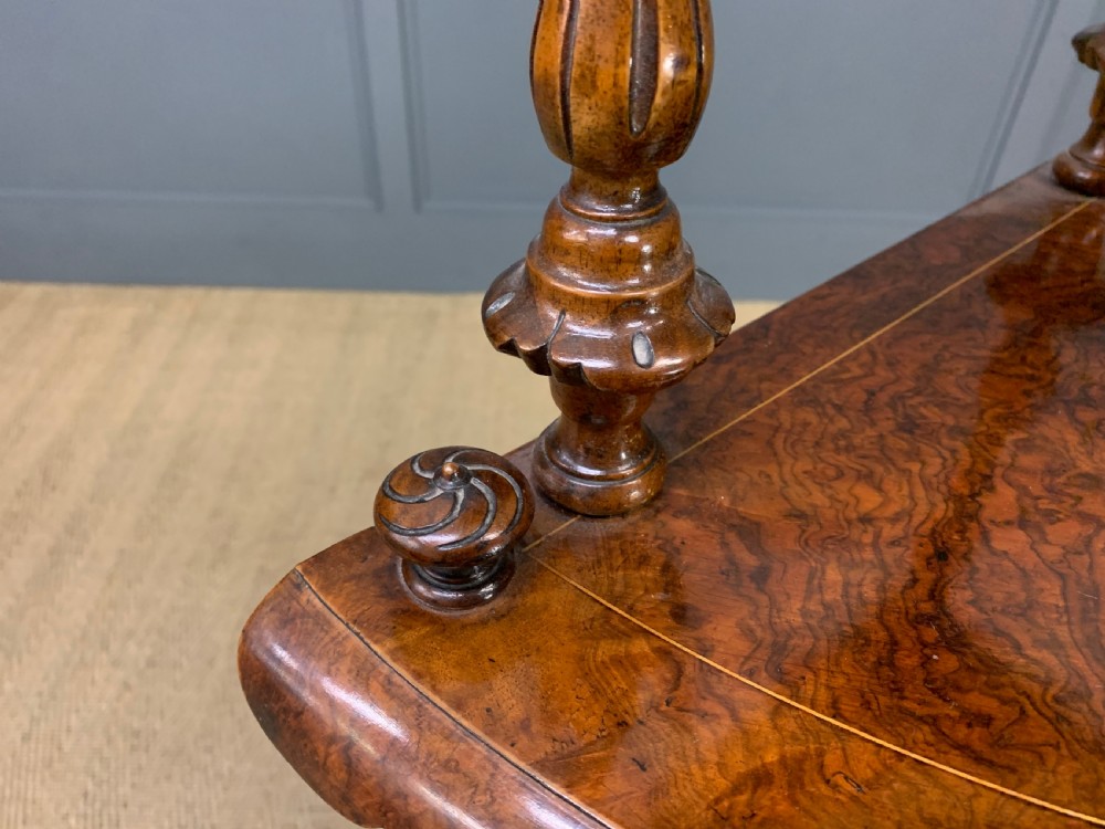 Victorian Inlaid Burr Walnut Corner What Not View V