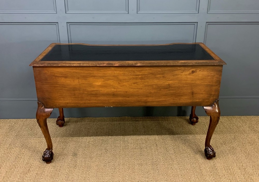 Serpentine Fronted Burr Walnut Writing Desk View V