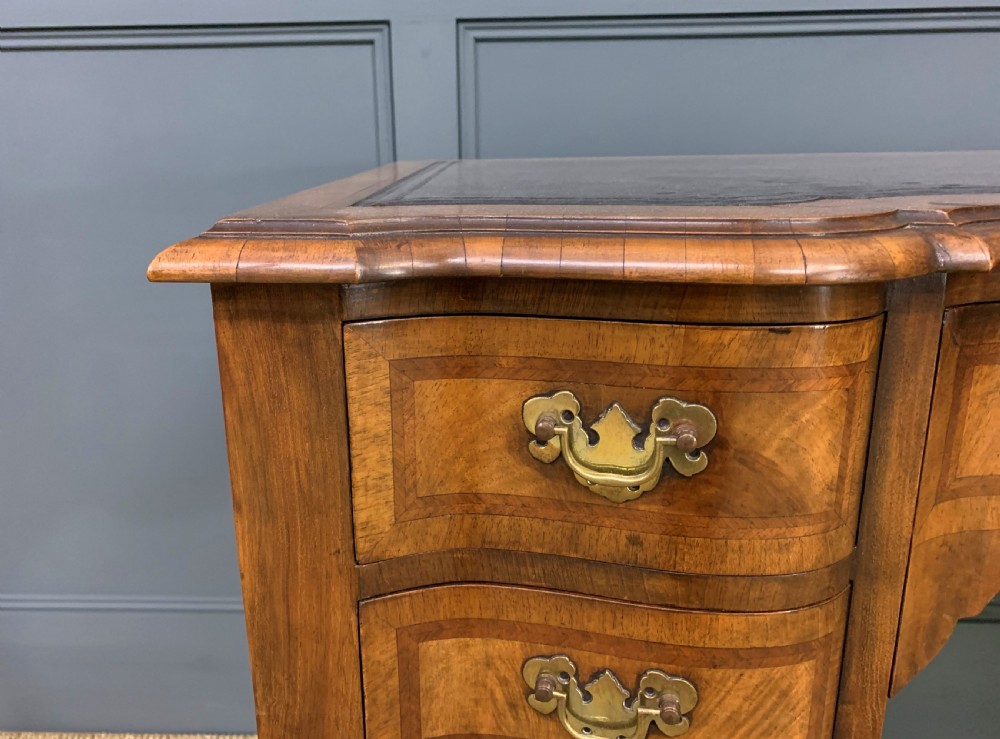 Serpentine Fronted Burr Walnut Writing Desk View VIII