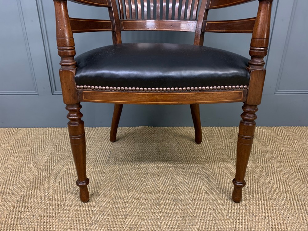 Pair of Inlaid Mahogany Desk Armchairs by Maple and Co. View XIII