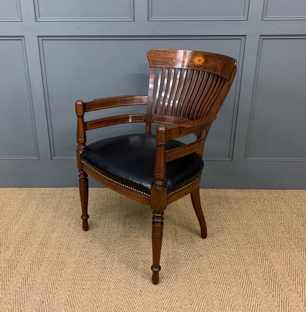 Pair of Inlaid Mahogany Desk Armchairs by Maple and Co. View XV