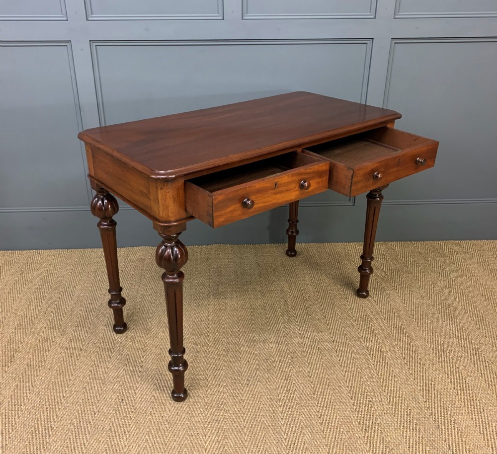Victorian Mahogany 2 Drawer Side Table View IV