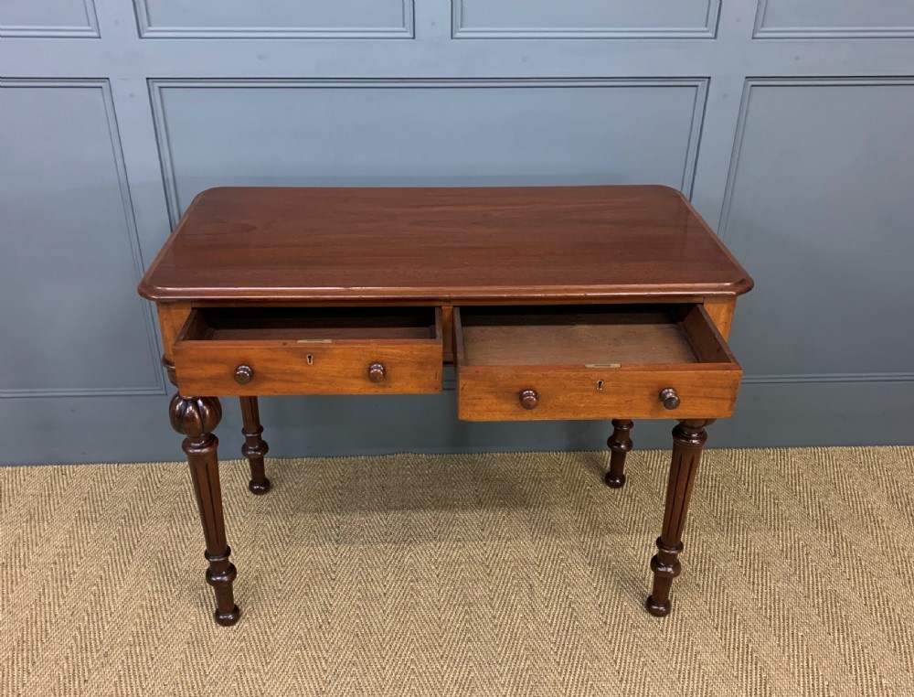 Victorian Mahogany 2 Drawer Side Table View IX